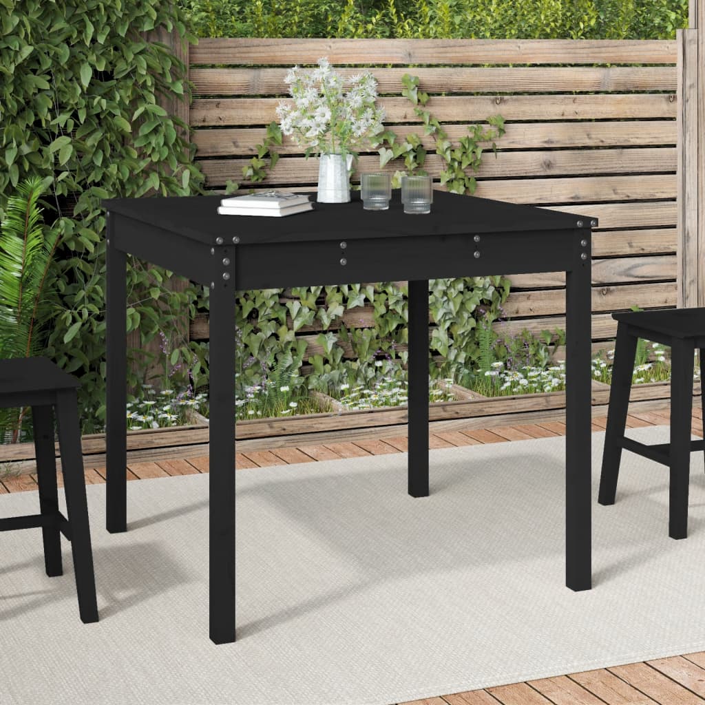 HKH Mesa de Jardim 82,5x82, Madeira de Pinho Maciça - Preto