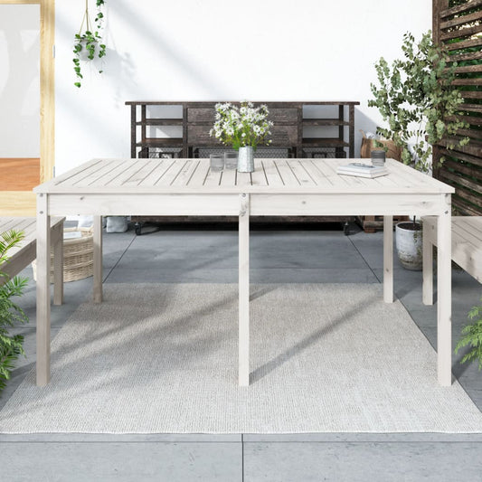 HKH Mesa de Jardim 159,5x82, Madeira de Pinho Maciça - Branco