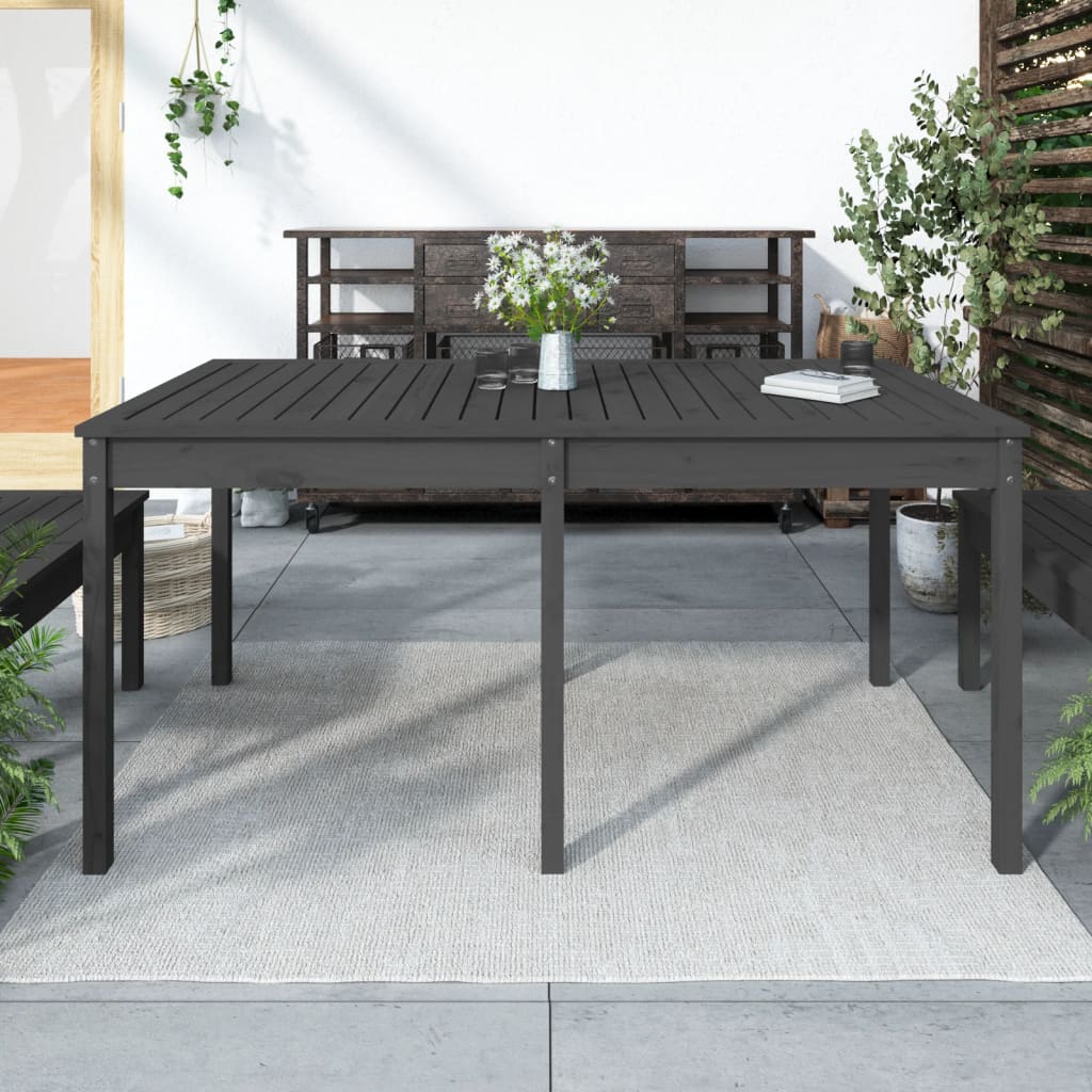 HKH Mesa de Jardim 159,5x82, Madeira de Pinho Maciça - Cinzento