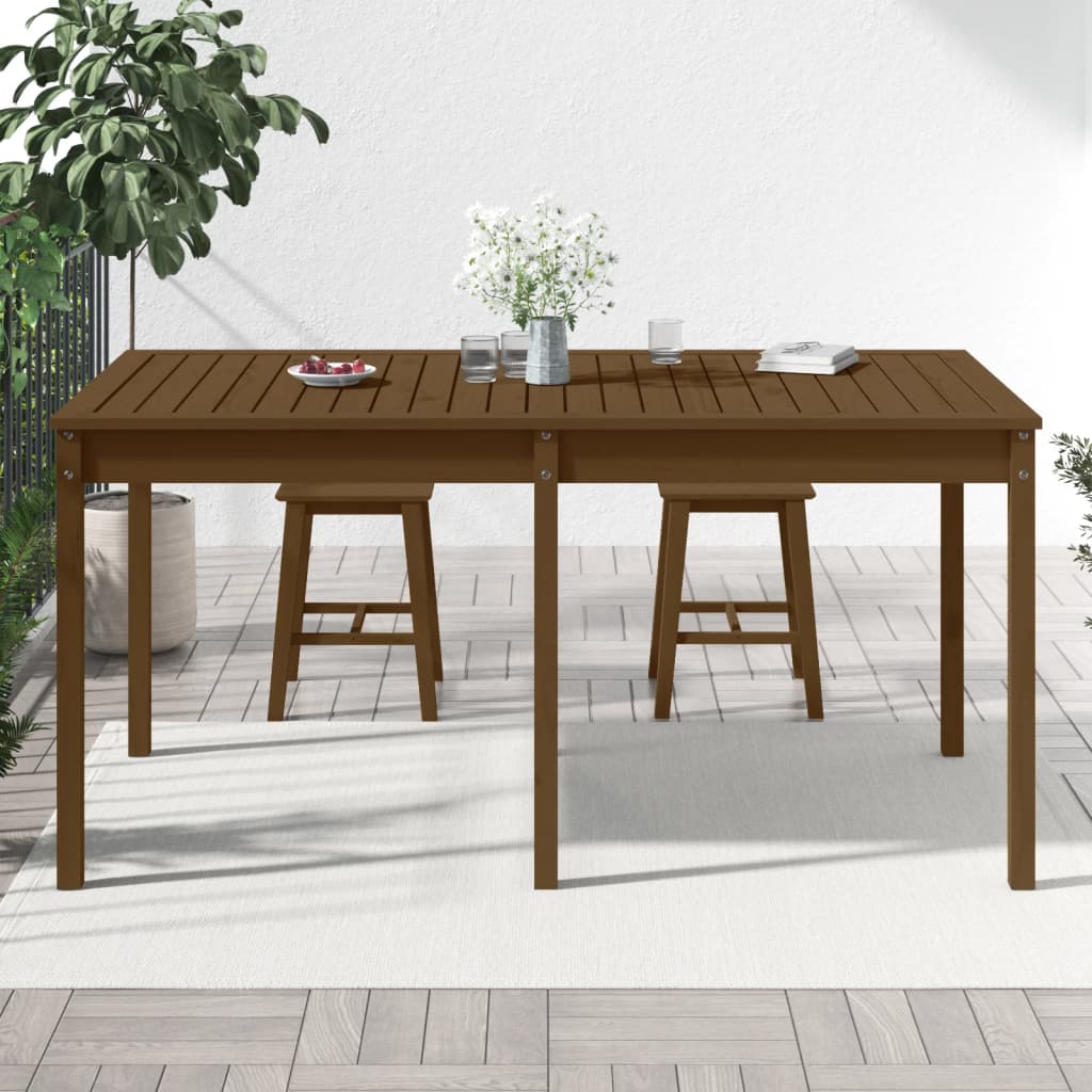 HKH Mesa de Jardim 159,5x82, Pinho Maciço Castanho-mel - Marrom
