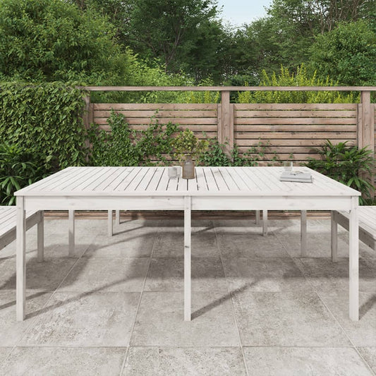 HKH Mesa de Jardín 203, Madera de Pino Maciza - Blanco