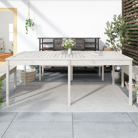 HKH Mesa de Jardín 203, Madera de Pino Maciza - Blanco