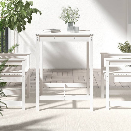 HKH Mesa de Jardim 82,5x82, Madeira de Pinho Maciça - Branco