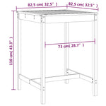 HKH Mesa Jardim 82,5x82, Pinho Maciço Castanho-mel - Marrom