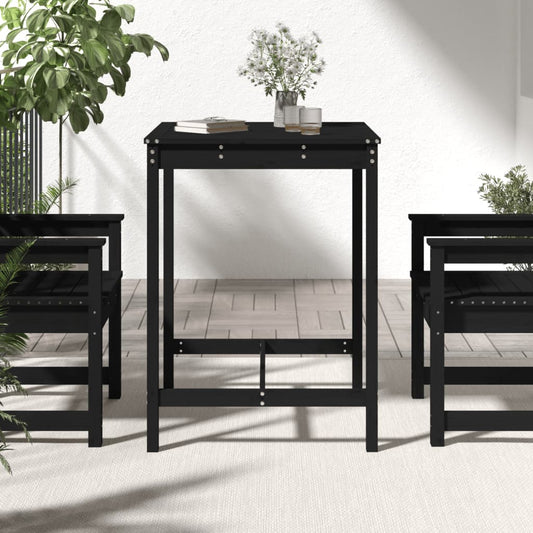 HKH Mesa de Jardim 82,5x82, Madeira de Pinho Maciça - Preto