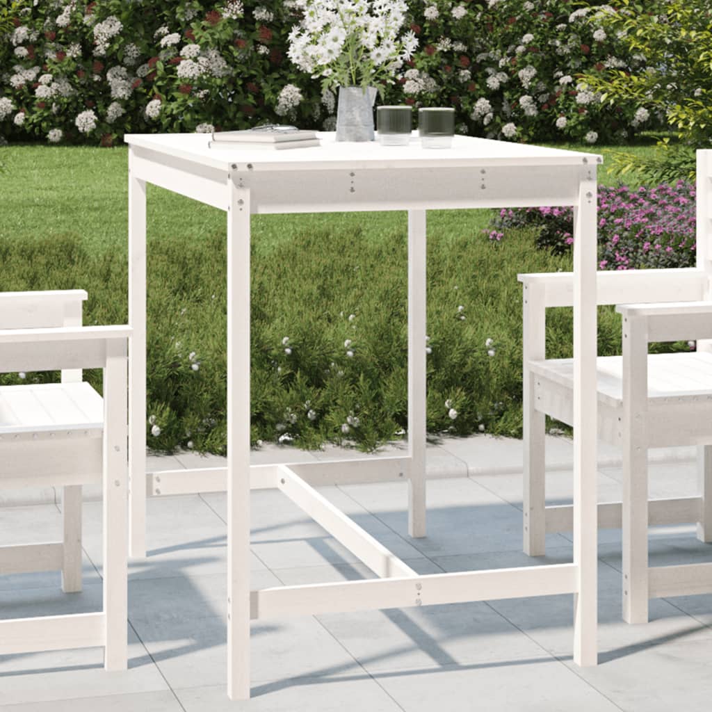 HKH Mesa de Jardim 121x82, Madeira de Pinho Maciça - Branco