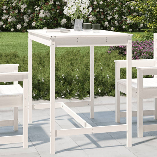 HKH Mesa de Jardim 121x82, Madeira de Pinho Maciça - Branco
