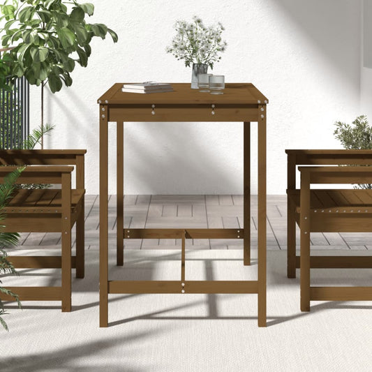 HKH Mesa de Jardim 121x82, Pinho Maciço Castanho-mel - Marrom
