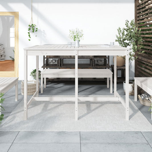 HKH Mesa de Jardim 159,5x82, Madeira de Pinho Maciça - Branco