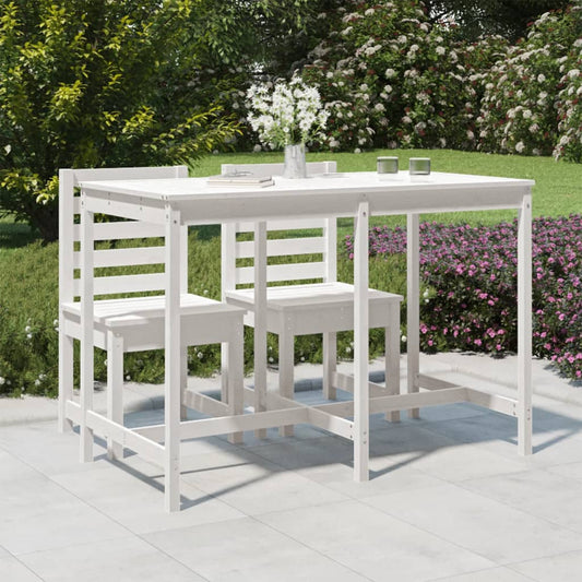 HKH Mesa de Jardim 159,5x82, Madeira de Pinho Maciça - Branco