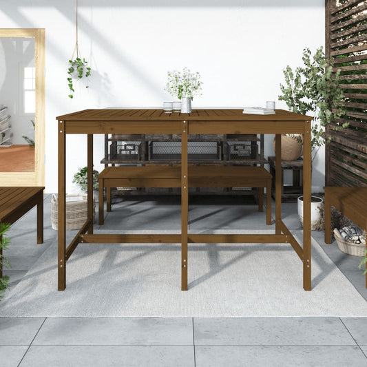 HKH Mesa de Jardim 159,5x82, Pinho Maciço Castanho-mel - Marrom