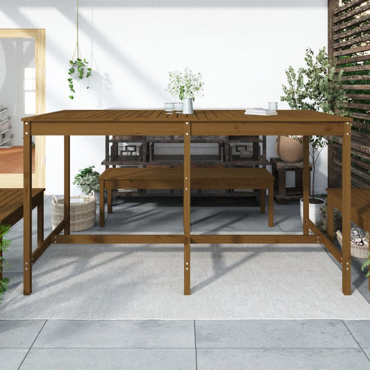 HKH Mesa Jardim 203, Pinho Maciço Castanho-mel - Marrom