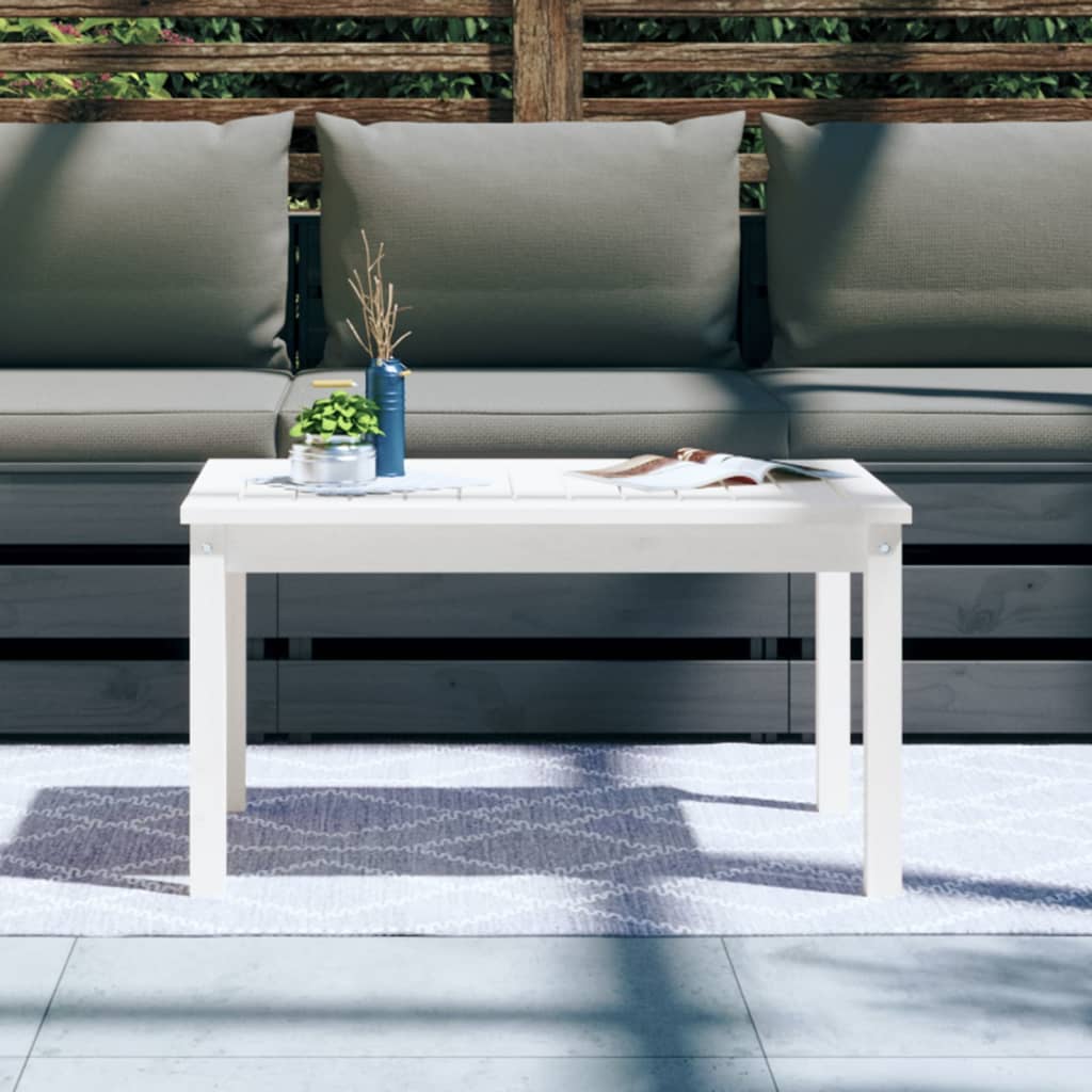 HKH Mesa de Jardim 82,5x50, Madeira de Pinho Maciça - Branco