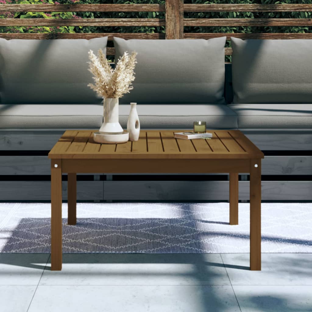 HKH Mesa de Jardim 82,5x82, Pinho Maciço Castanho-mel - Marrom