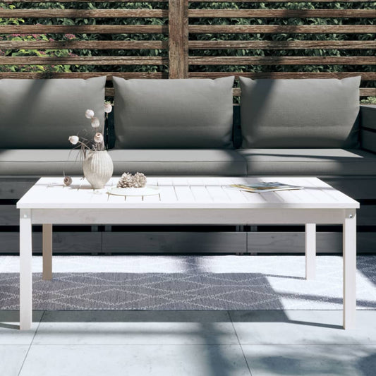 HKH Mesa de Jardim 121x82, Madeira de Pinho Maciça - Branco