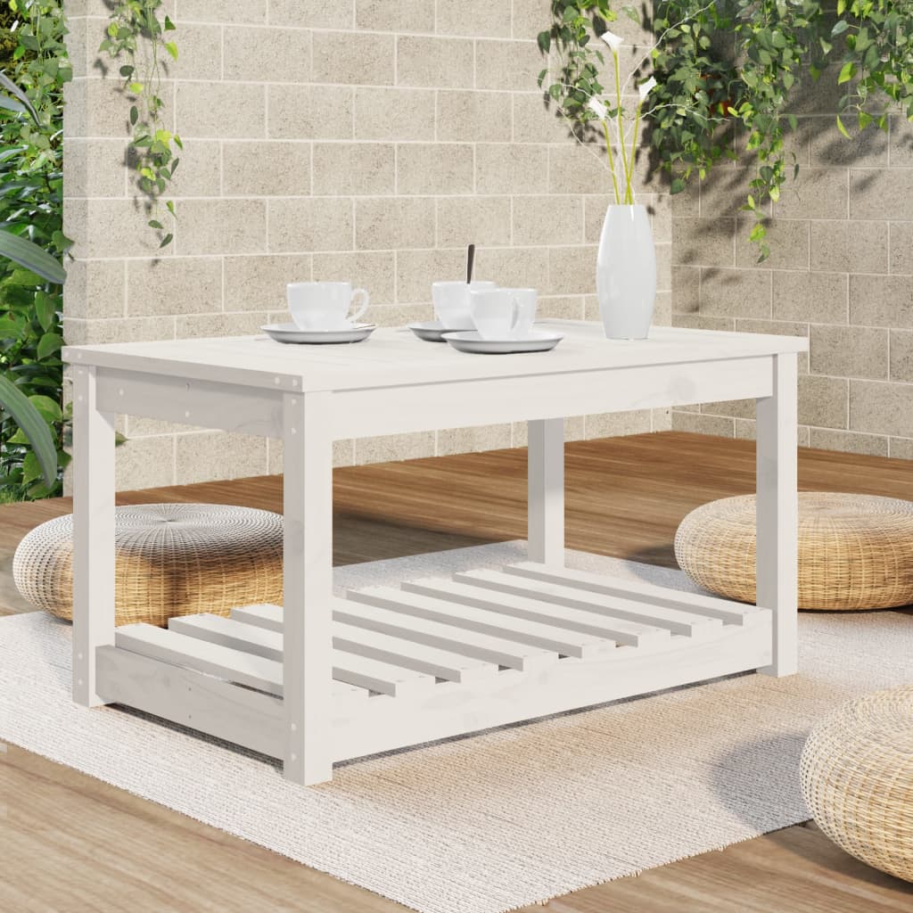 HKH Mesa de Jardim 82,5x50, Madeira de Pinho Maciça - Branco