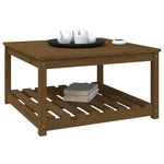 Mesa de jardín HKH 82,5x82, pino macizo marrón miel - Marrón
