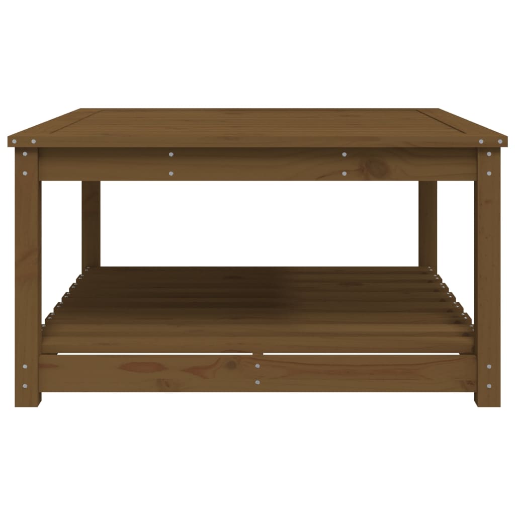 Mesa de jardín HKH 82,5x82, pino macizo marrón miel - Marrón