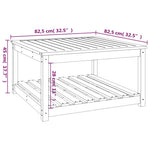 Mesa de jardín HKH 82,5x82, pino macizo marrón miel - Marrón