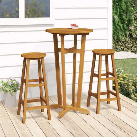 HKH Mesa de Bar para Jardim Ø60x105 Cm Madeira de Acácia Maciça - Marrom