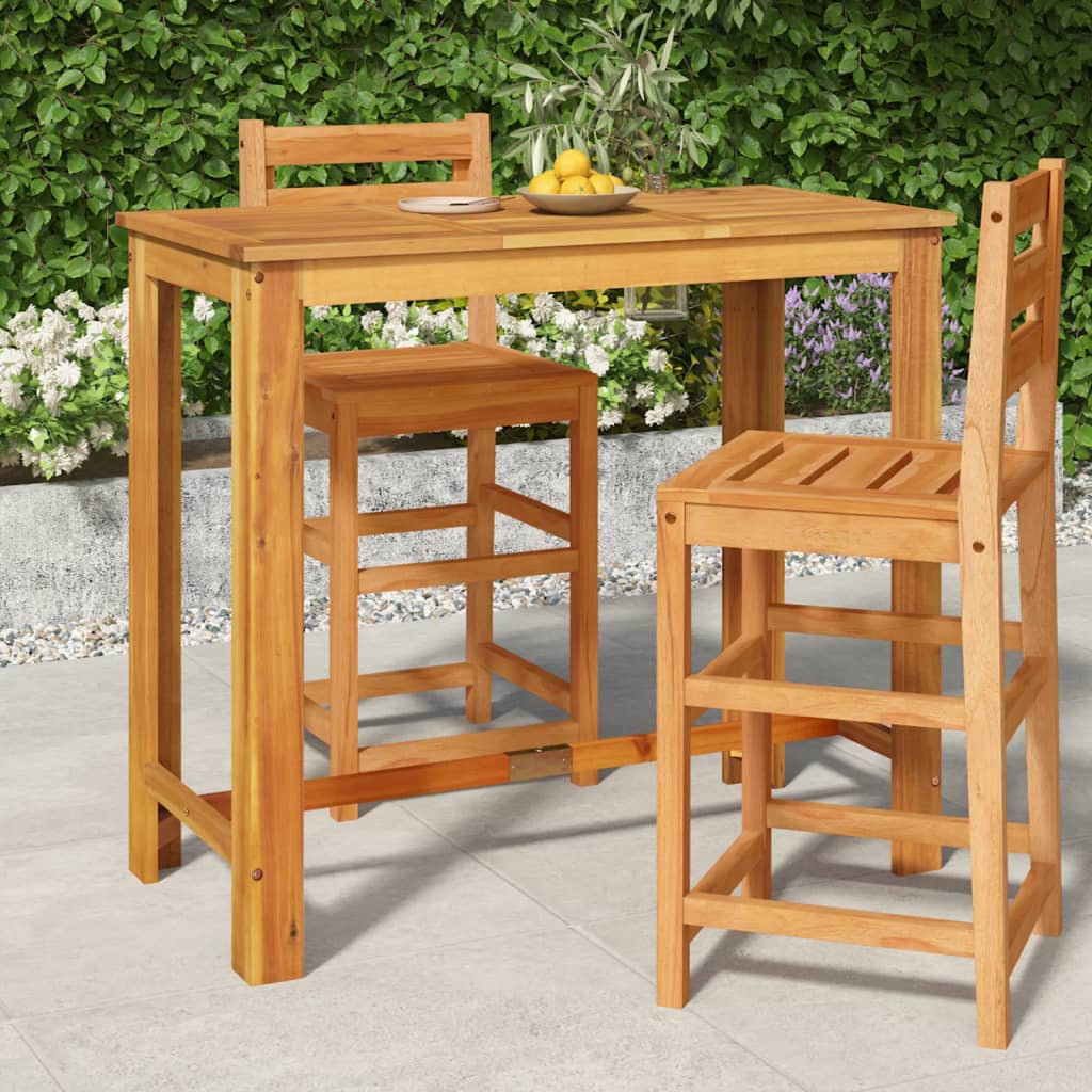 HKH Mesa de Bar para Jardín de Madera de Acacia Maciza - Marrón