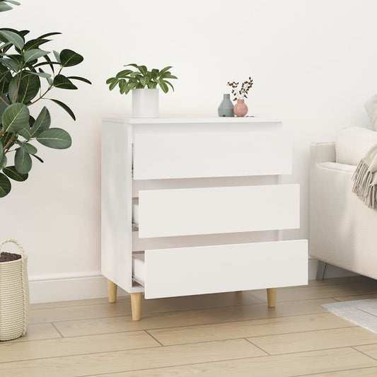 HKH Aparador Moderno em derivados de Madeira, Madeira de Eucalipto Maciça 60 X 35 X 70 Cm - Branco