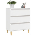 HKH Aparador Moderno em derivados de Madeira, Madeira de Eucalipto Maciça 60 X 35 X 70 Cm - Branco