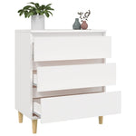 HKH Aparador Moderno em derivados de Madeira, Madeira de Eucalipto Maciça 60 X 35 X 70 Cm - Branco