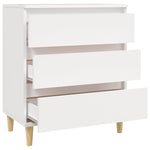 HKH Aparador Moderno em derivados de Madeira, Madeira de Eucalipto Maciça 60 X 35 X 70 Cm - Branco