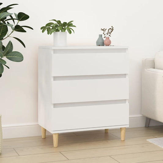 HKH Aparador Moderno em derivados de Madeira, Madeira de Eucalipto Maciça 60 X 35 X 70 Cm - Branco