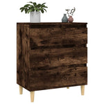 HKH Aparador Moderno en derivados de Madera, Madera de Eucalipto Maciza 60 X 35 X 70 Cm - Roble Ahumado
