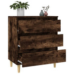 HKH Aparador Moderno en derivados de Madera, Madera de Eucalipto Maciza 60 X 35 X 70 Cm - Roble Ahumado