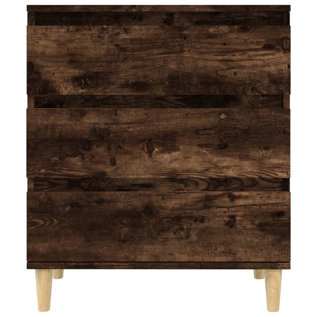 HKH Aparador Moderno en derivados de Madera, Madera de Eucalipto Maciza 60 X 35 X 70 Cm - Roble Ahumado