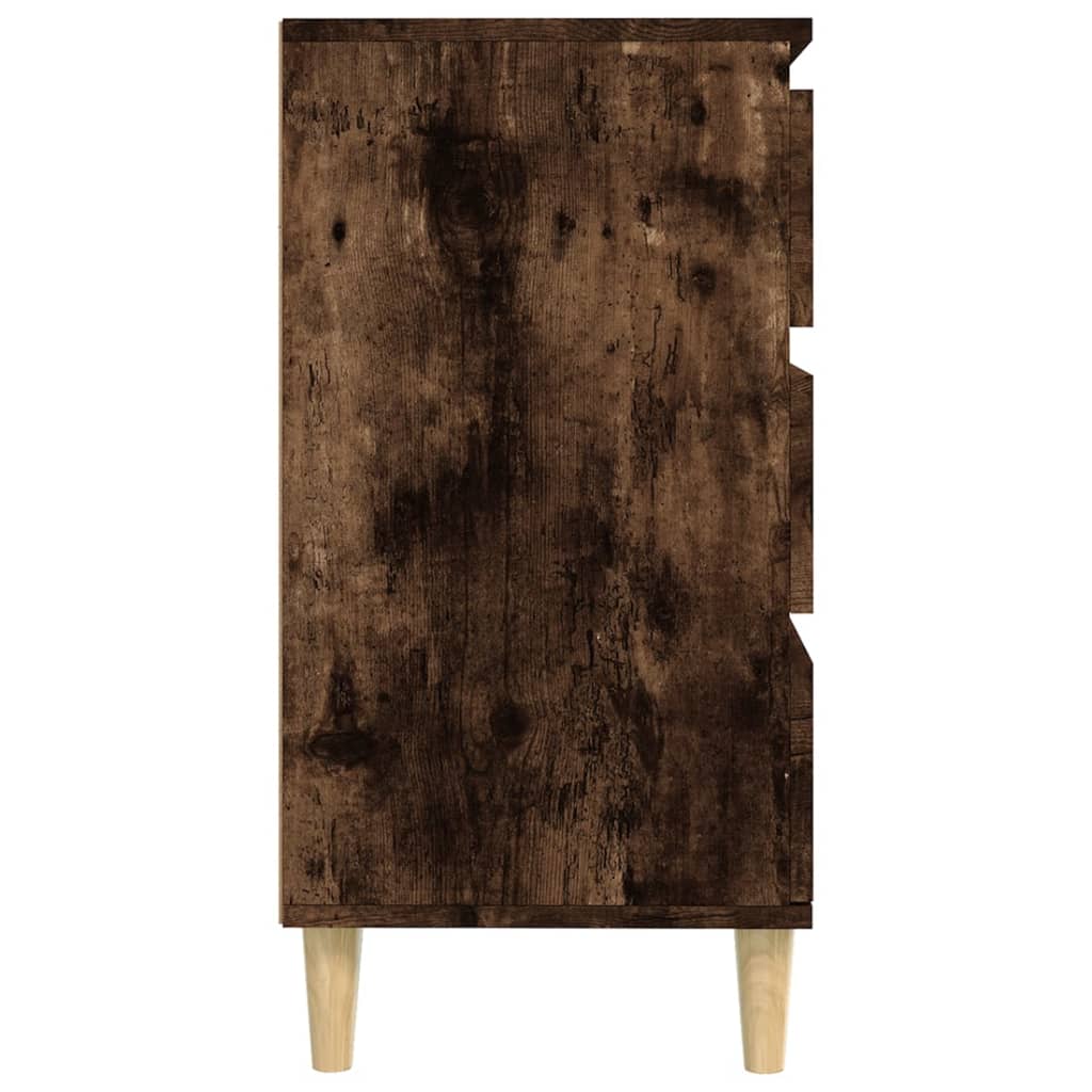 HKH Aparador Moderno en derivados de Madera, Madera de Eucalipto Maciza 60 X 35 X 70 Cm - Roble Ahumado