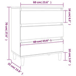 HKH Aparador Moderno en derivados de Madera, Madera de Eucalipto Maciza 60 X 35 X 70 Cm - Roble Ahumado