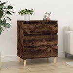 HKH Aparador Moderno en derivados de Madera, Madera de Eucalipto Maciza 60 X 35 X 70 Cm - Roble Ahumado