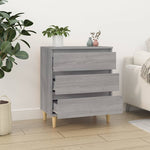 HKH Aparador Moderno en derivados de Madera, Madera de Eucalipto Maciza 60 X 35 X 70 Cm - Gris Sonoma