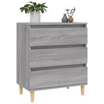 HKH Aparador Moderno en derivados de Madera, Madera de Eucalipto Maciza 60 X 35 X 70 Cm - Gris Sonoma