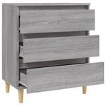 HKH Aparador Moderno en derivados de Madera, Madera de Eucalipto Maciza 60 X 35 X 70 Cm - Gris Sonoma
