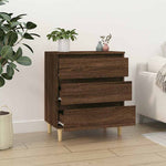 HKH Aparador Moderno en derivados de Madera, Madera de Eucalipto Maciza 60 X 35 X 70 Cm - Roble Marrón