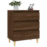 HKH Aparador Moderno en derivados de Madera, Madera de Eucalipto Maciza 60 X 35 X 70 Cm - Roble Marrón