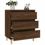 HKH Aparador Moderno en derivados de Madera, Madera de Eucalipto Maciza 60 X 35 X 70 Cm - Roble Marrón