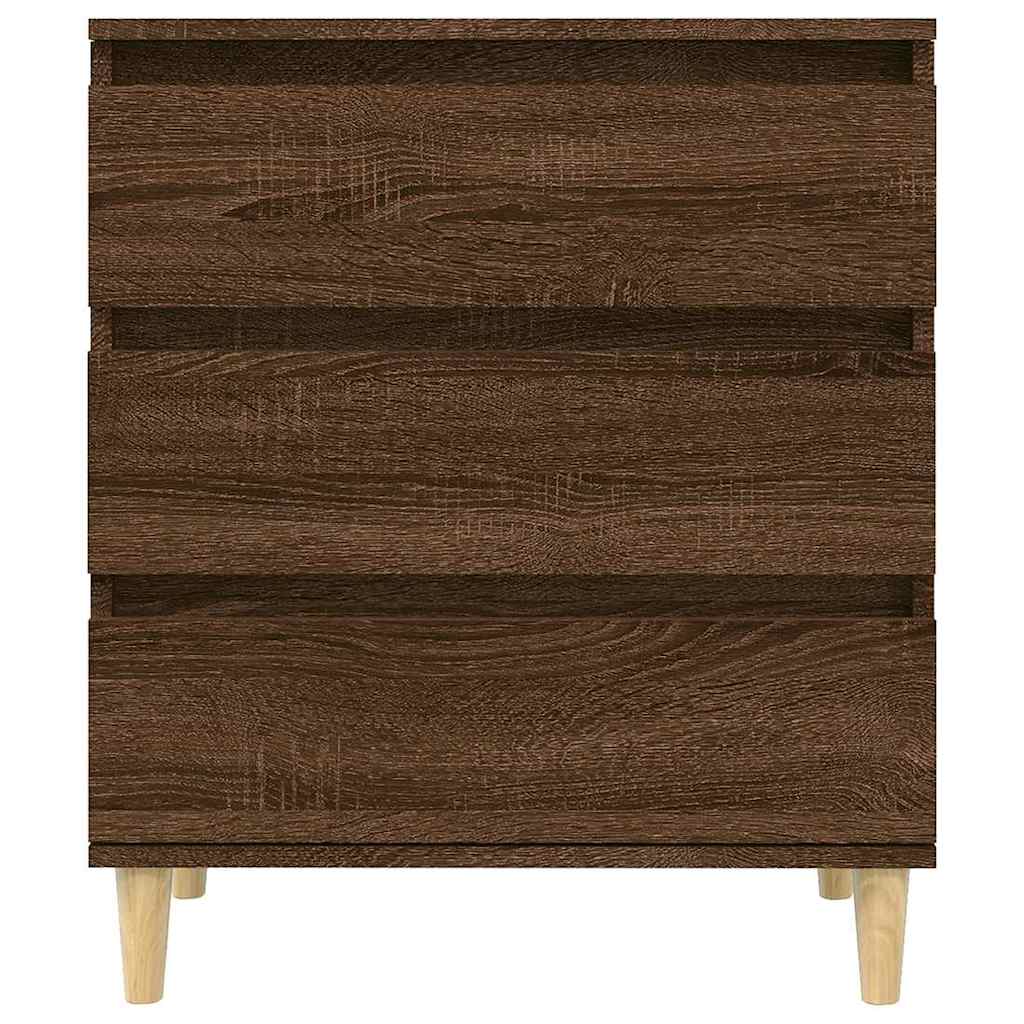 HKH Aparador Moderno en derivados de Madera, Madera de Eucalipto Maciza 60 X 35 X 70 Cm - Roble Marrón