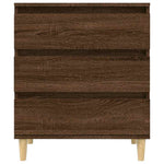 HKH Aparador Moderno en derivados de Madera, Madera de Eucalipto Maciza 60 X 35 X 70 Cm - Roble Marrón