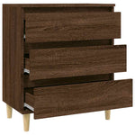 HKH Aparador Moderno en derivados de Madera, Madera de Eucalipto Maciza 60 X 35 X 70 Cm - Roble Marrón