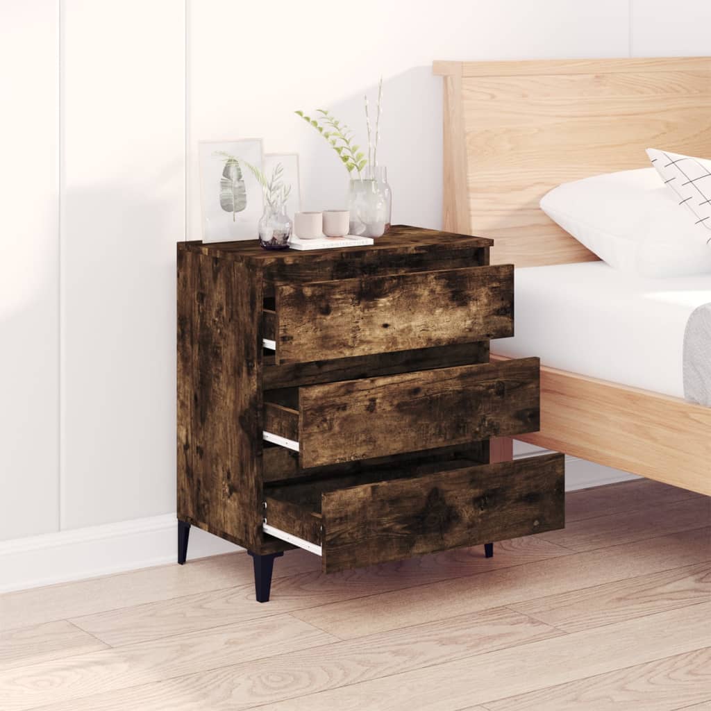 Aparador HKH en derivados de madera, metal 60 X 35 X 70 cm - Roble ahumado