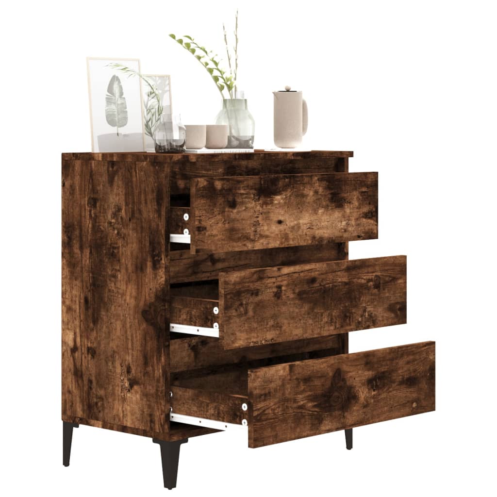 Aparador HKH en derivados de madera, metal 60 X 35 X 70 cm - Roble ahumado