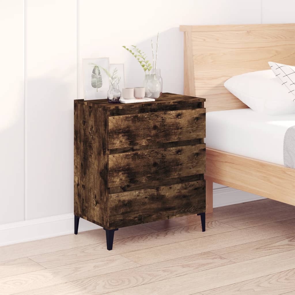 Aparador HKH en derivados de madera, metal 60 X 35 X 70 cm - Roble ahumado