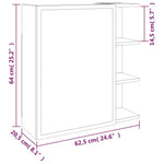 HKH Armário Espelhado - 62,5x20,5x64 Cm - Cinza