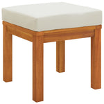 HKH Bancos de Jardim C/ Almofadões 2 Pcs 40x40x42 Acácia Maciça - Creme